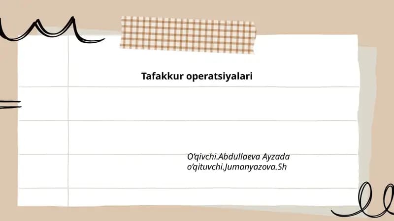 Tafakkur operatsiyalari