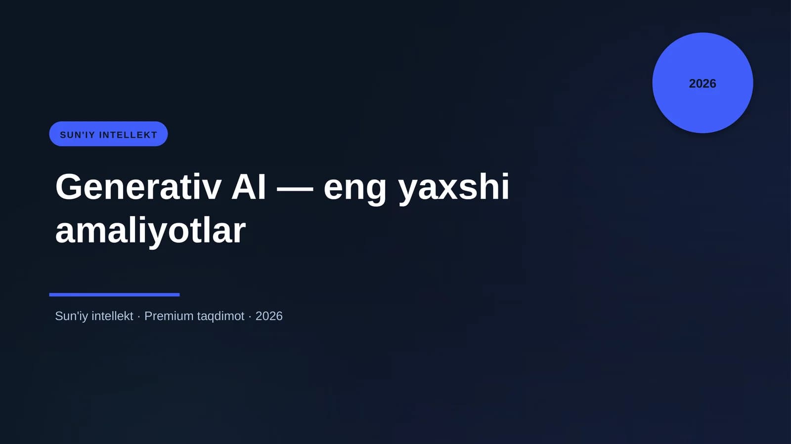 Generativ AI — eng yaxshi amaliyotlar