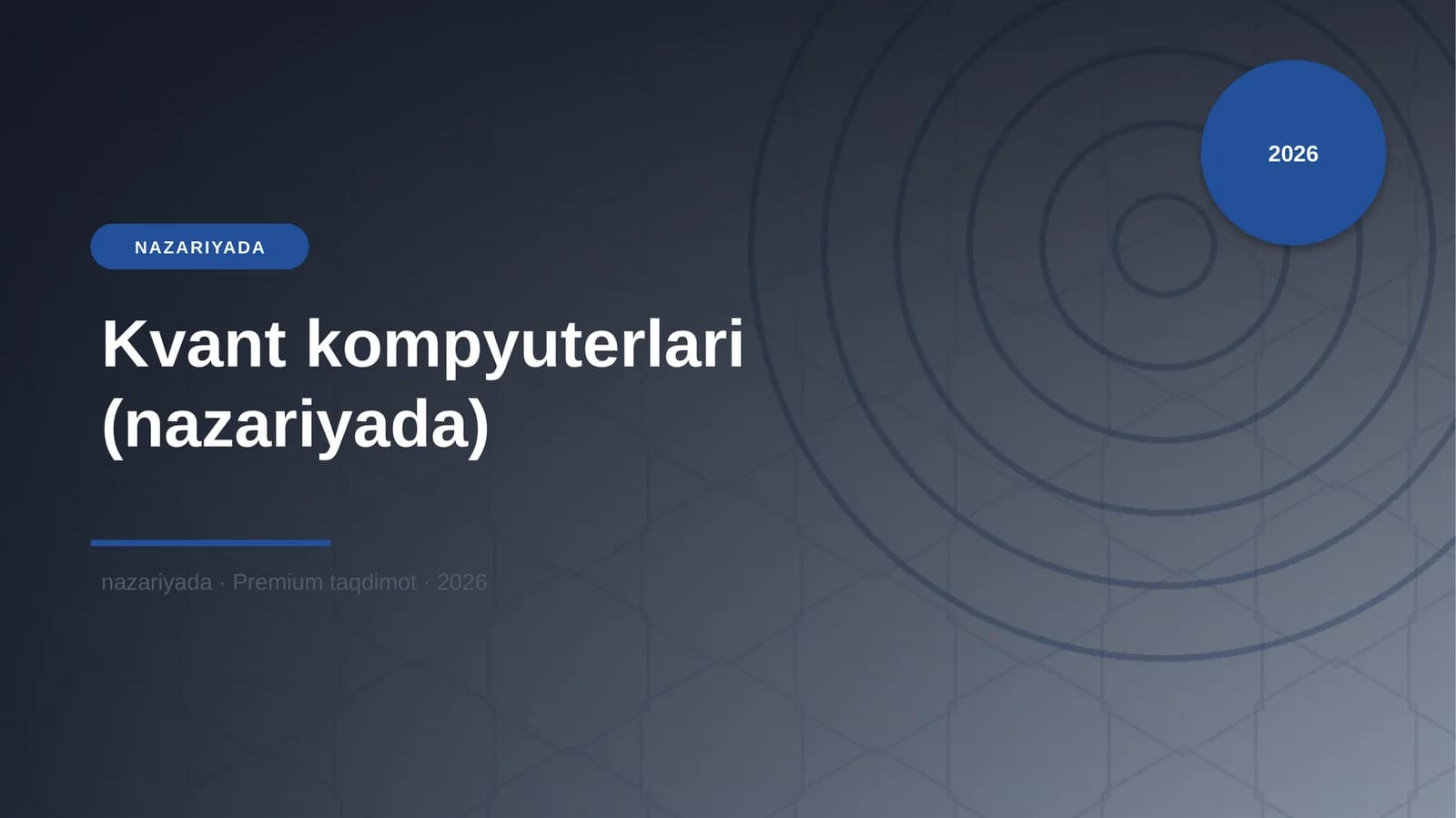 Kvant kompyuterlari (nazariyada)