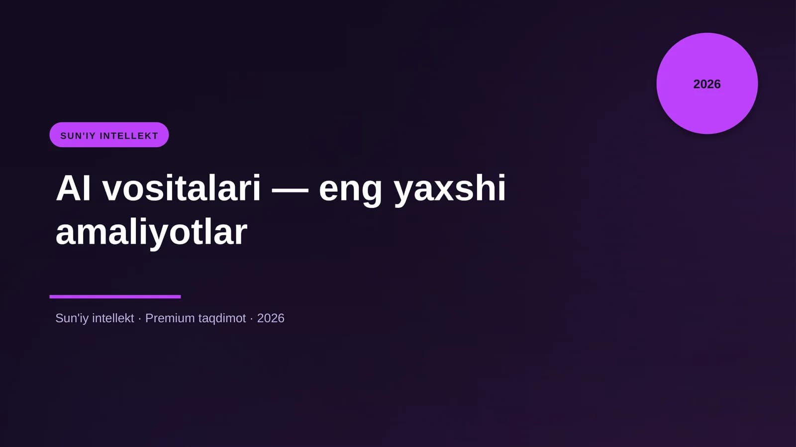 AI vositalari — eng yaxshi amaliyotlar
