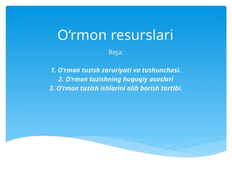 O‘rmon resurslari