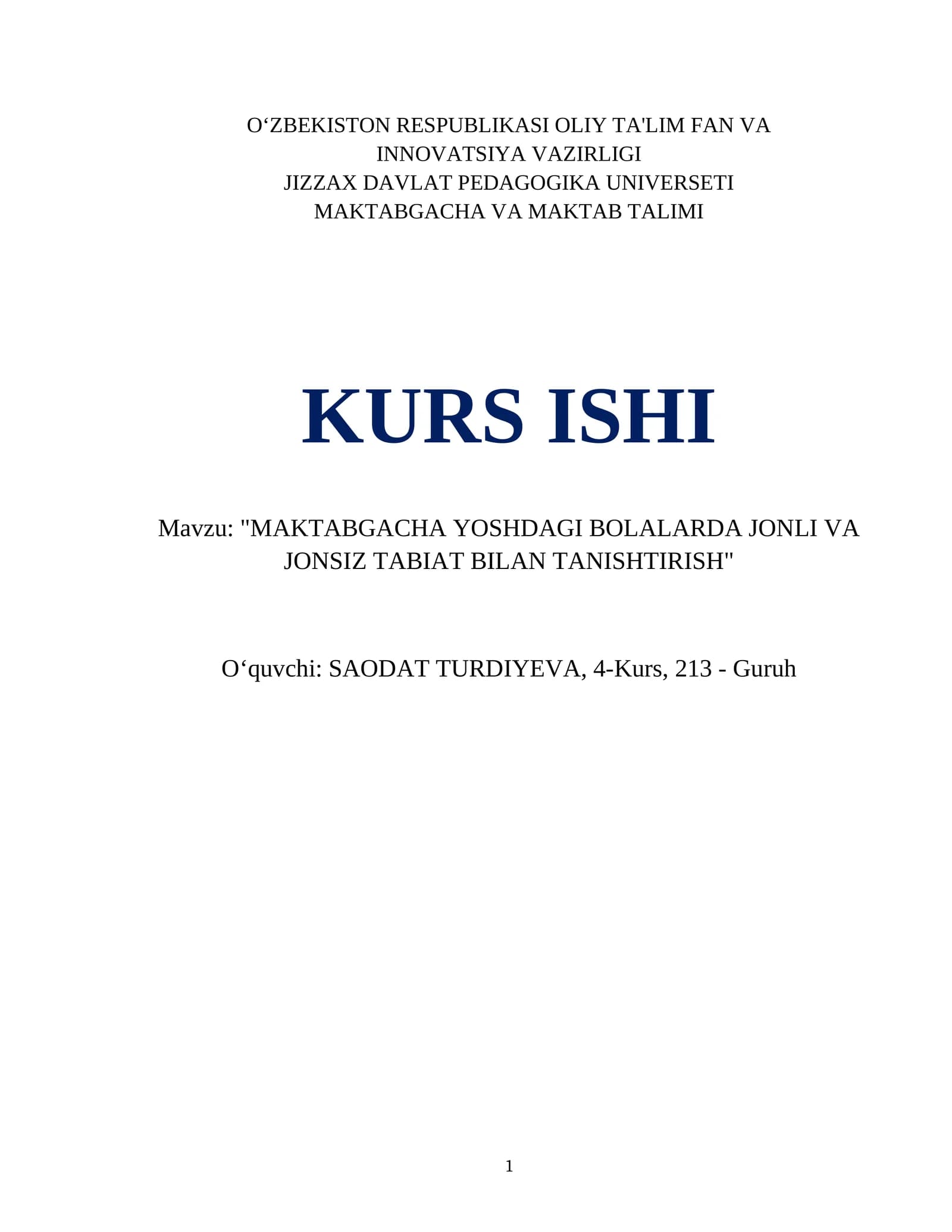 kurs ishi