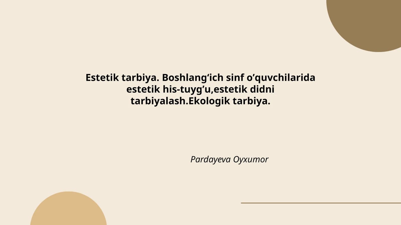 Estetik tarbiya