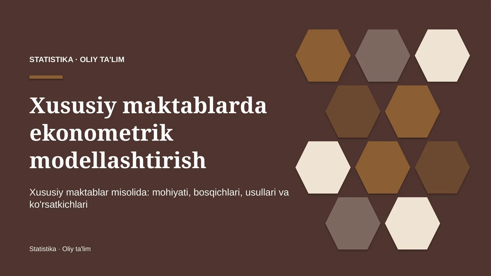 Xususiy maktablarda ekonometrik modellashtirish