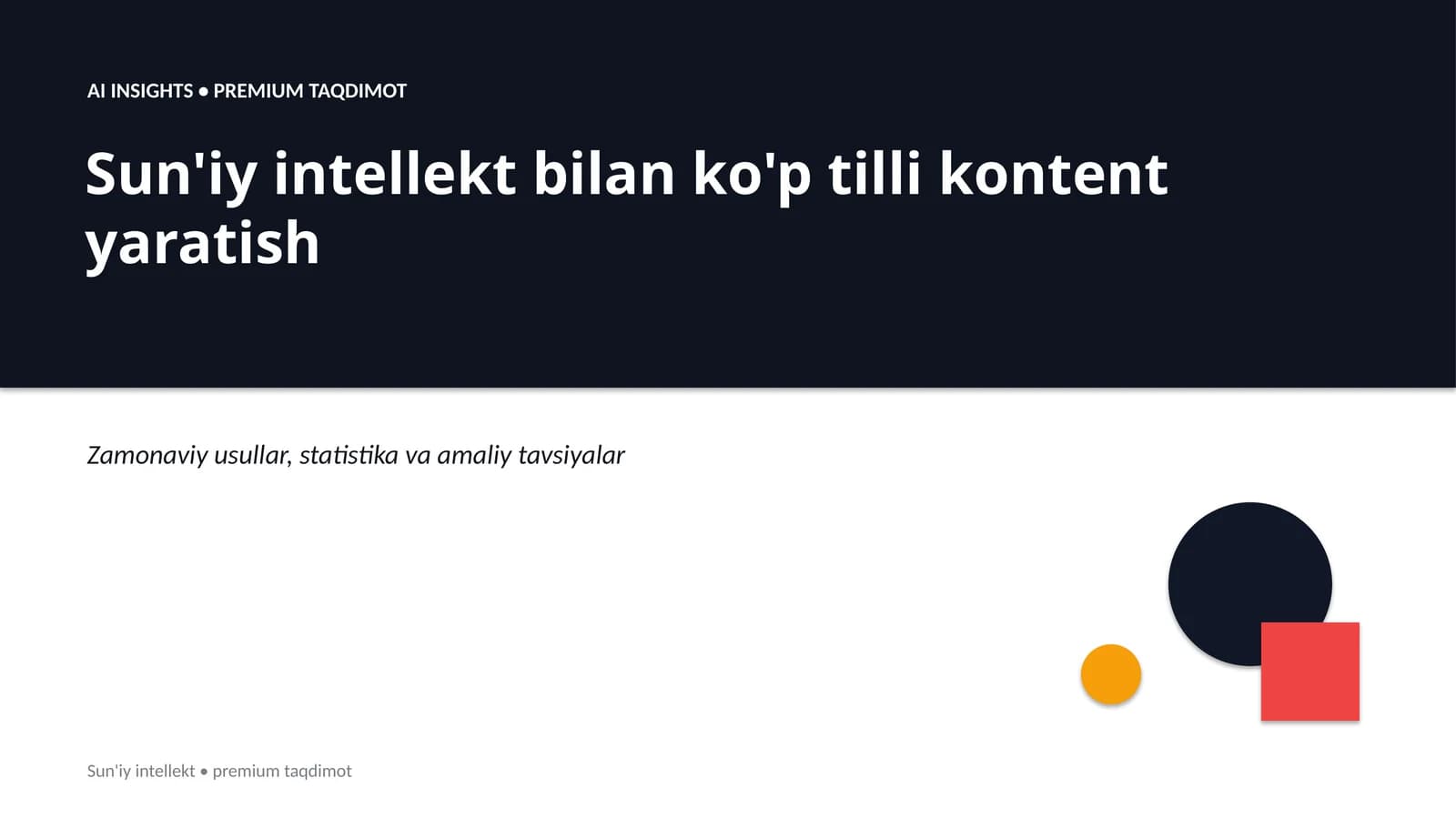 Sun'iy Intellekt Premium Taqdimot