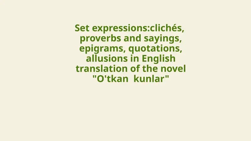 O'tkan Kunlar