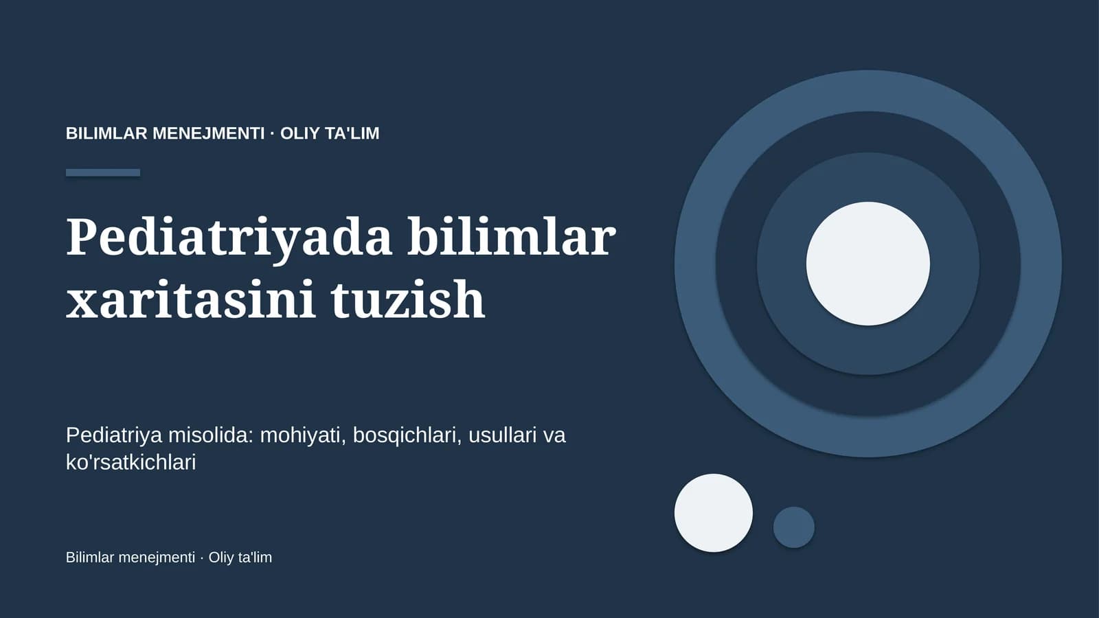 Pediatriyada bilimlar xaritasini tuzish