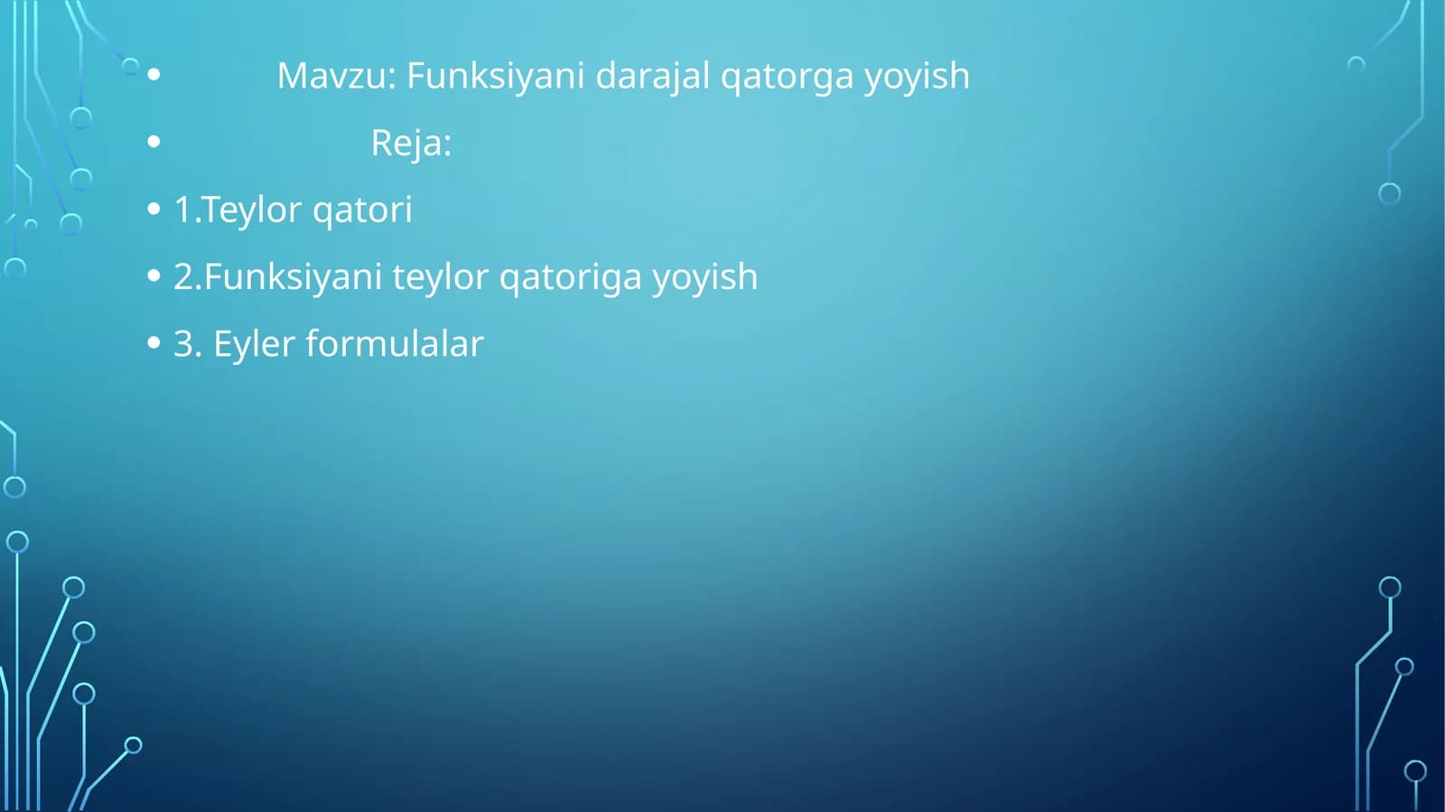 Funksiyani darajal qatorga yoyish