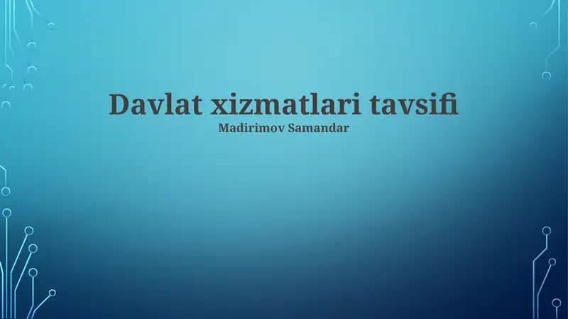 Davlat xizmatlari tavsifi