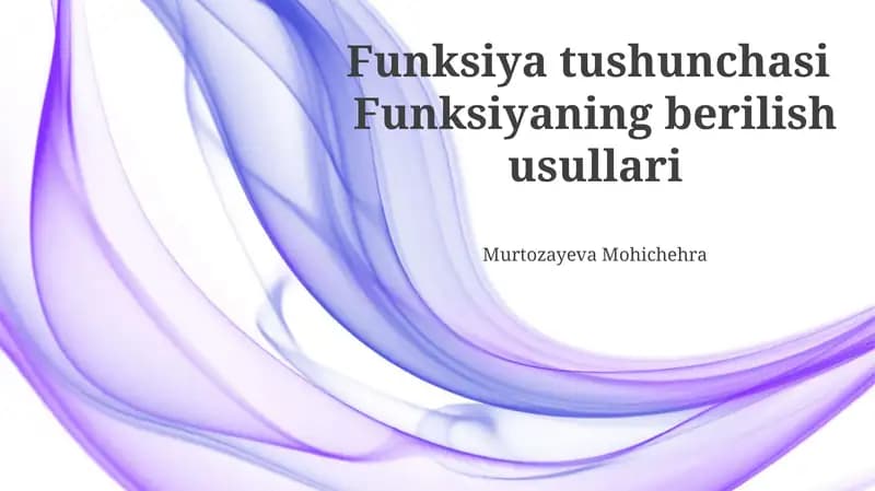 Funksiya tushunchasi