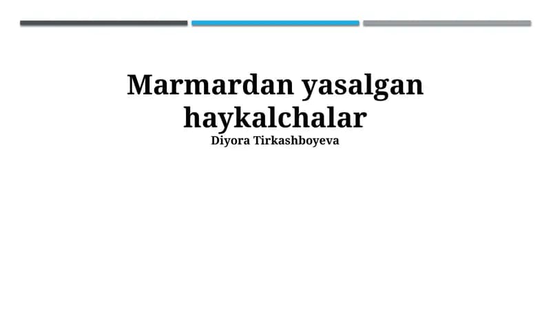 Marmar Haykalchalar Tarixi