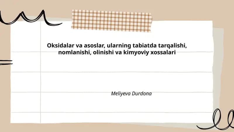 Oksidalar va asoslar