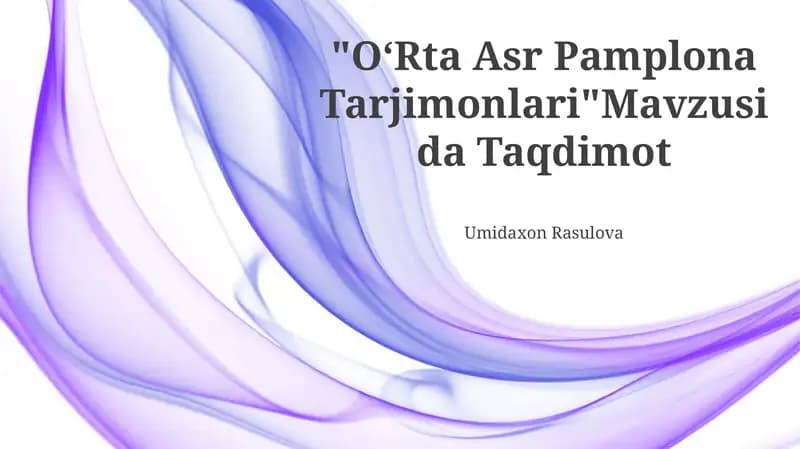 OʻRta Asr Pamplona Tarjimonlari