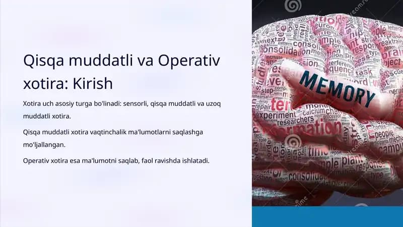 Qisqa muddatli va Operativ xotira