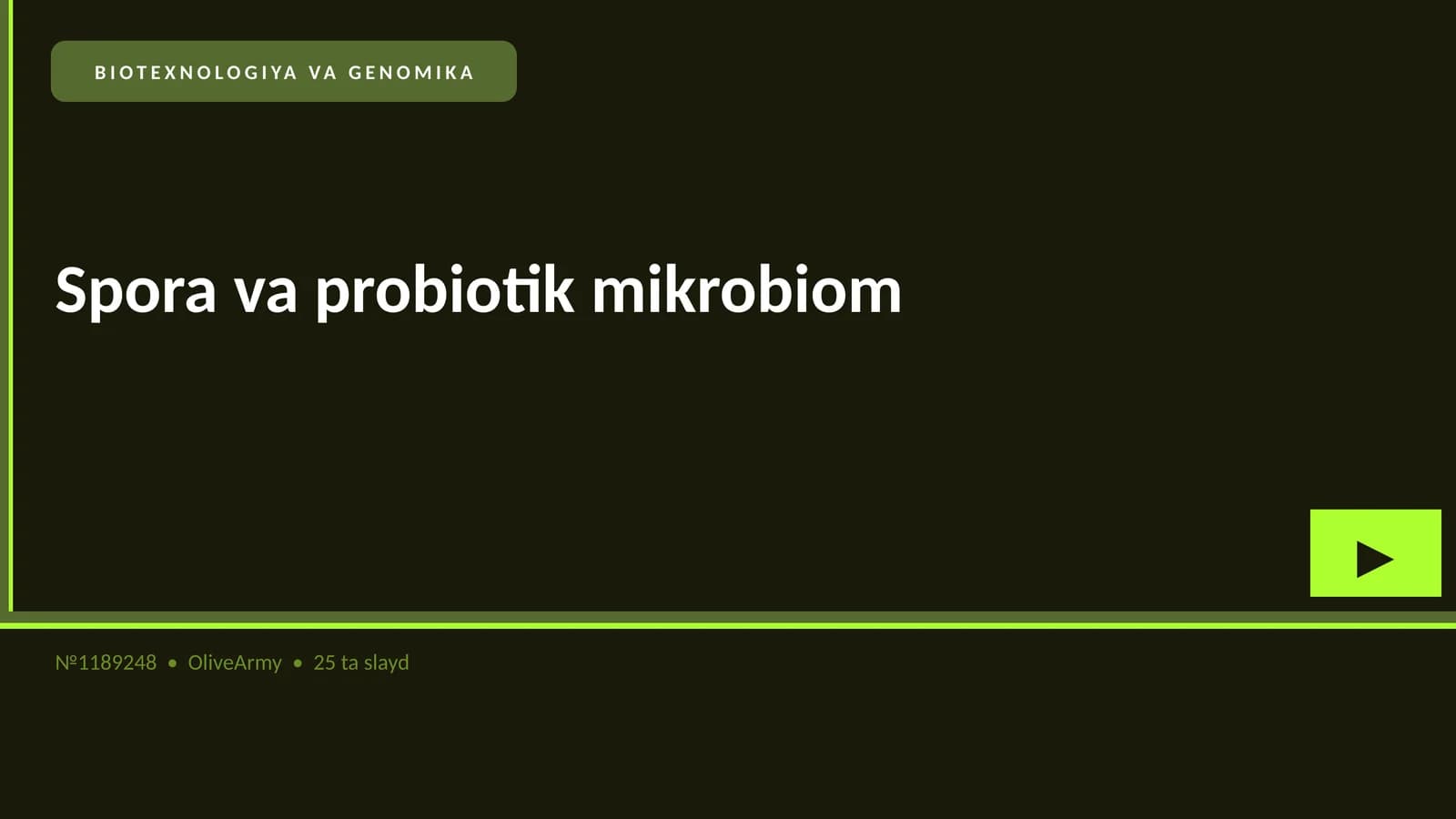 BIOTEXNOLOGIYA VA GENOMIKA