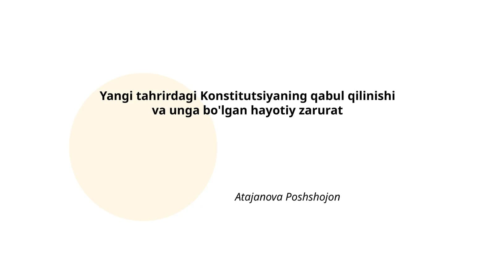 Yangi tahrirdagi Konstitutsiya