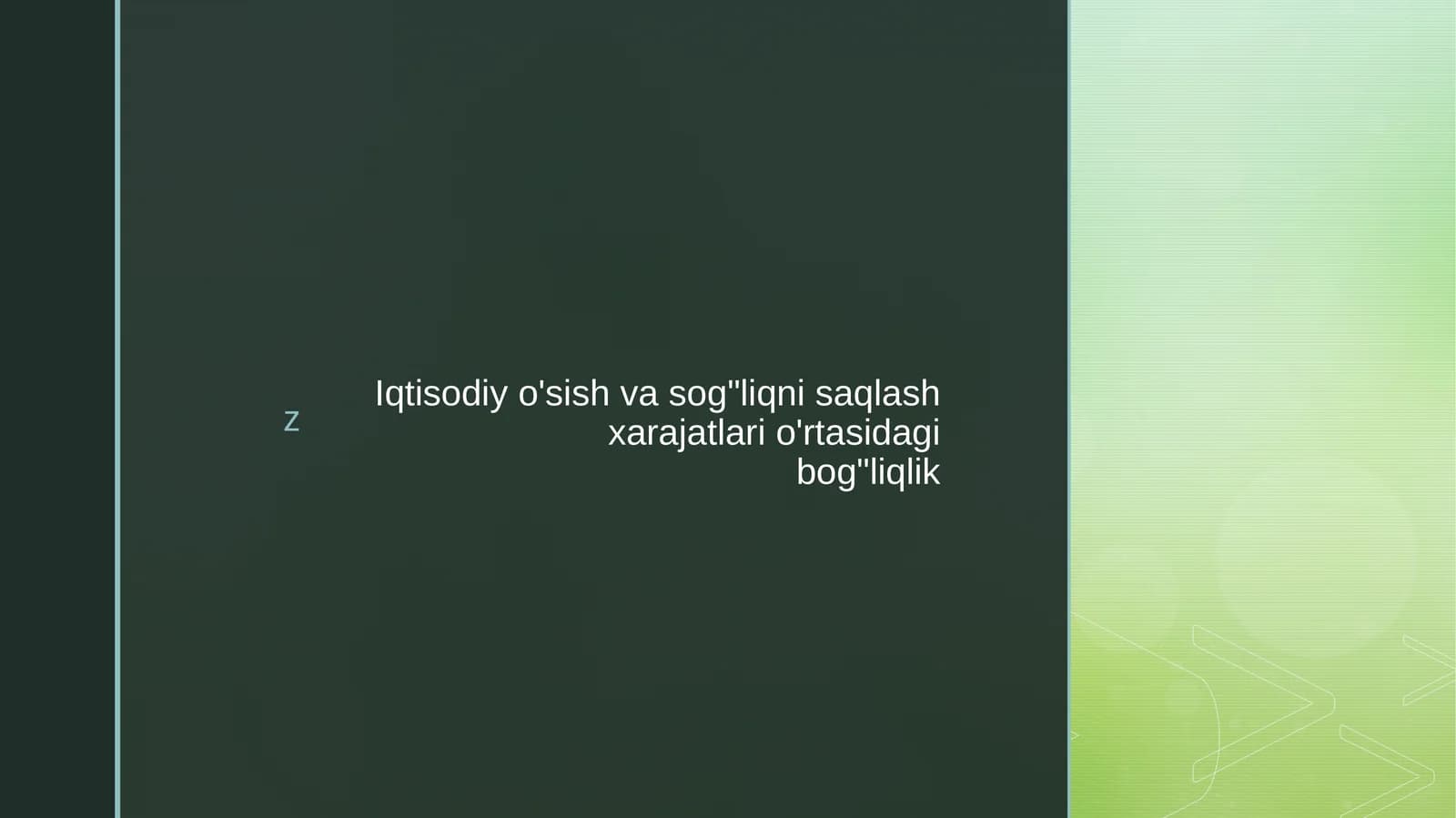 Iqtisodiyo'sish va sog'liqni saqlash xarajatlari o'rtasidagi bog'liqlik