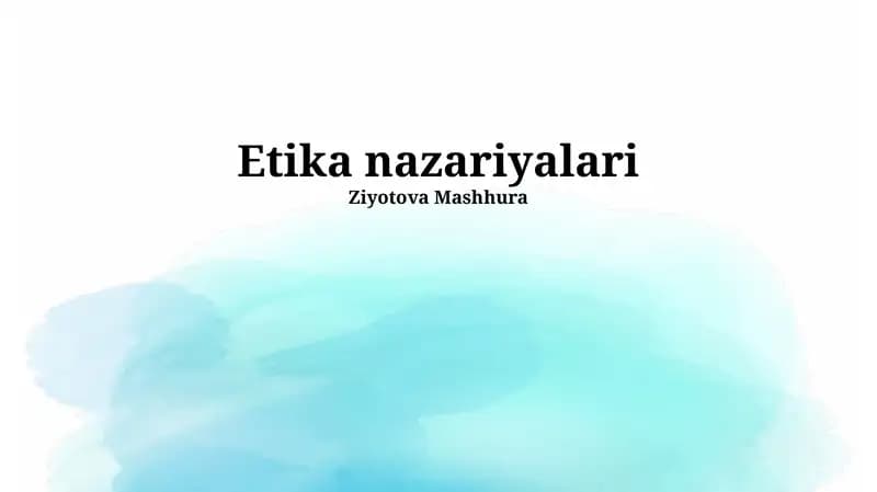 Etika nazariyalari