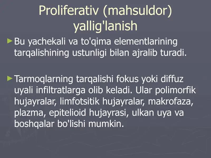 Proliferativ(mahsuldor)yallig'lanish