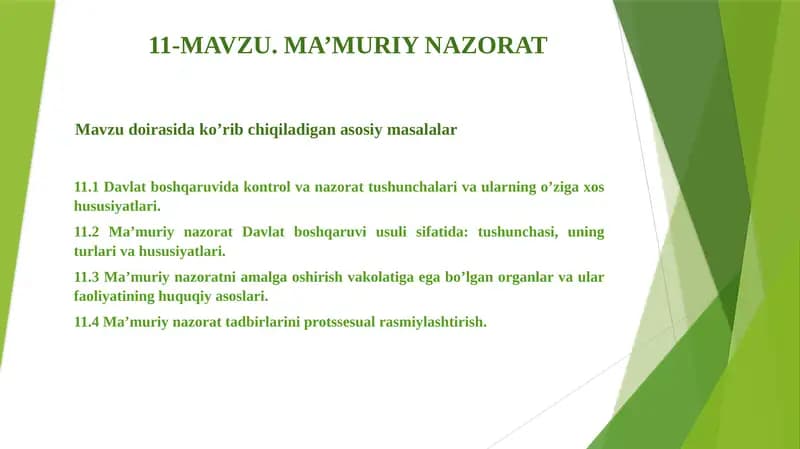 MA’MURIY NAZORAT