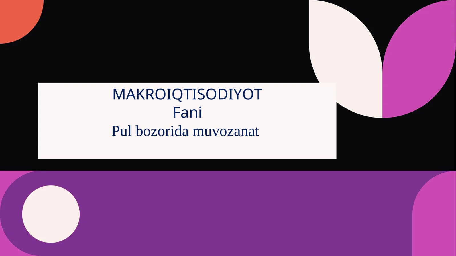 Pul bozorida muvozanat