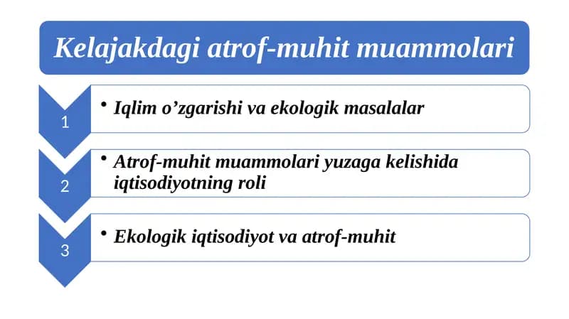 Kelajakdagi atrof-muhit muammolari