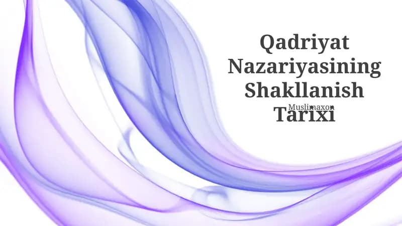Qadriyat Nazariyasining Shakllanish Tarixi
