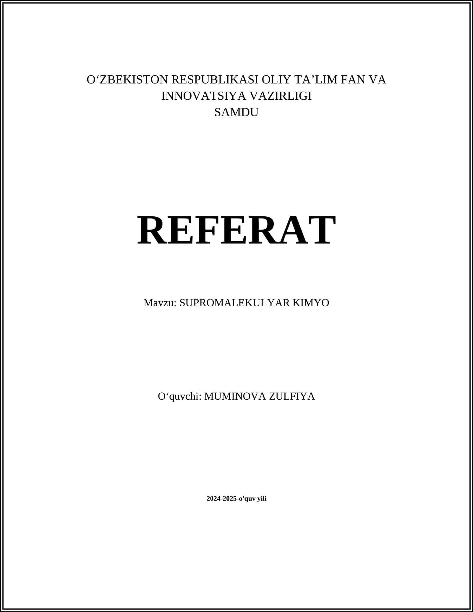 SUPROMALEKULYAR KIMYO