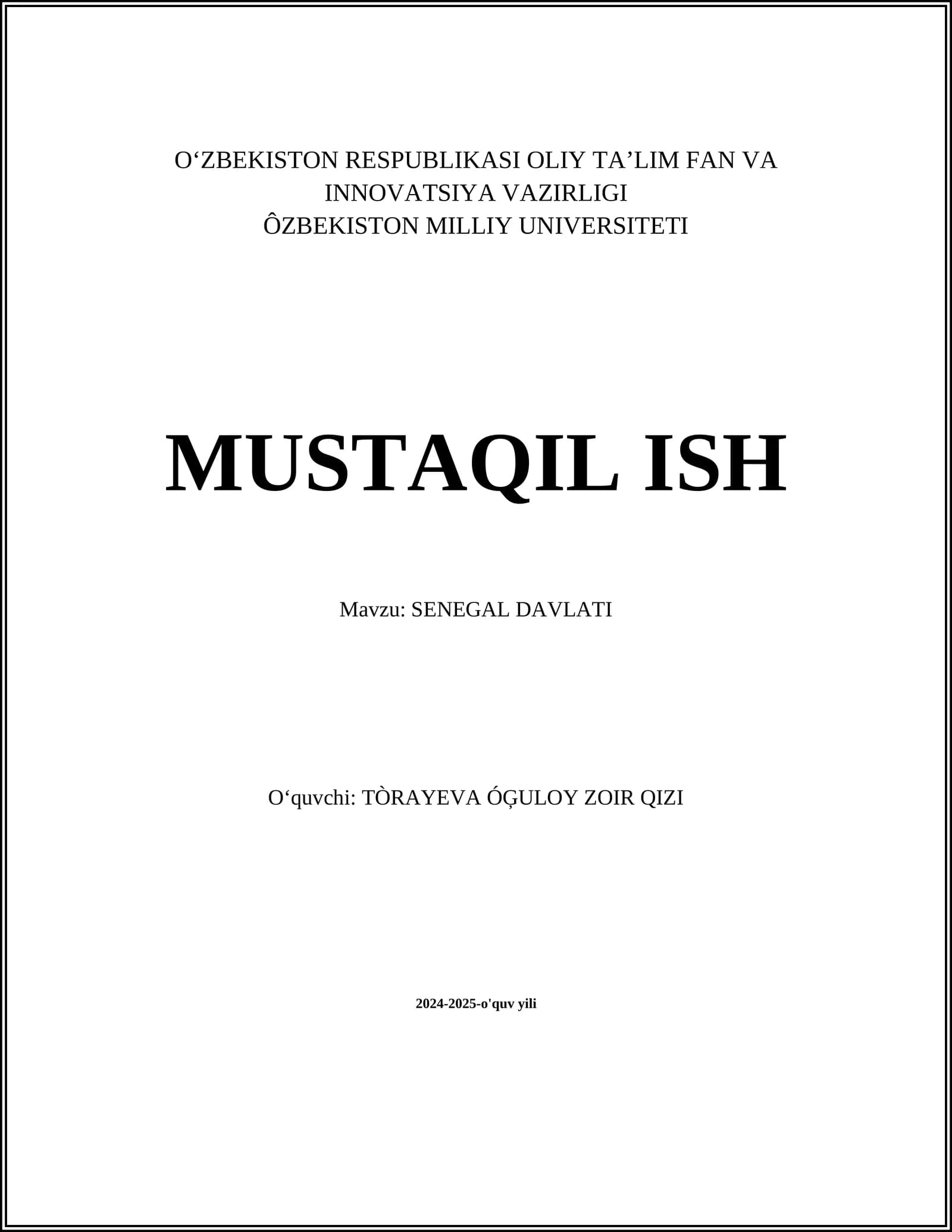 SENEGAL DAVLATI