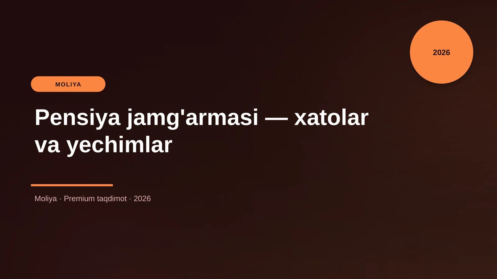 Pensiya jamg'armasi — xatolar va yechimlar