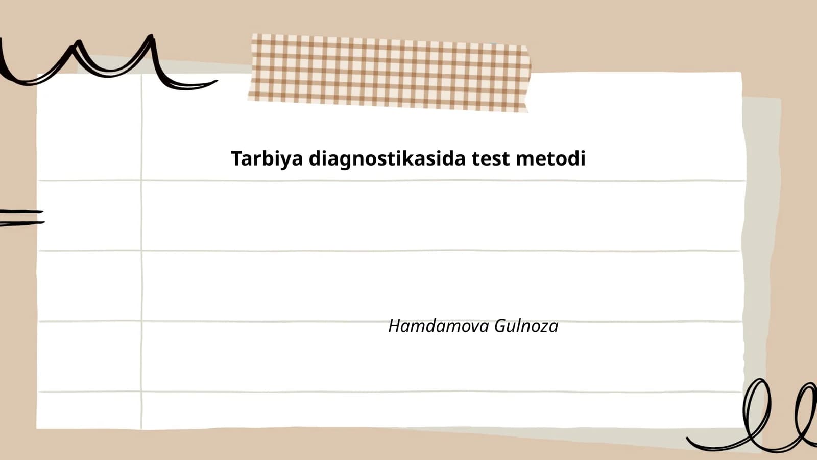 Tarbiya diagnostikasida test metodi