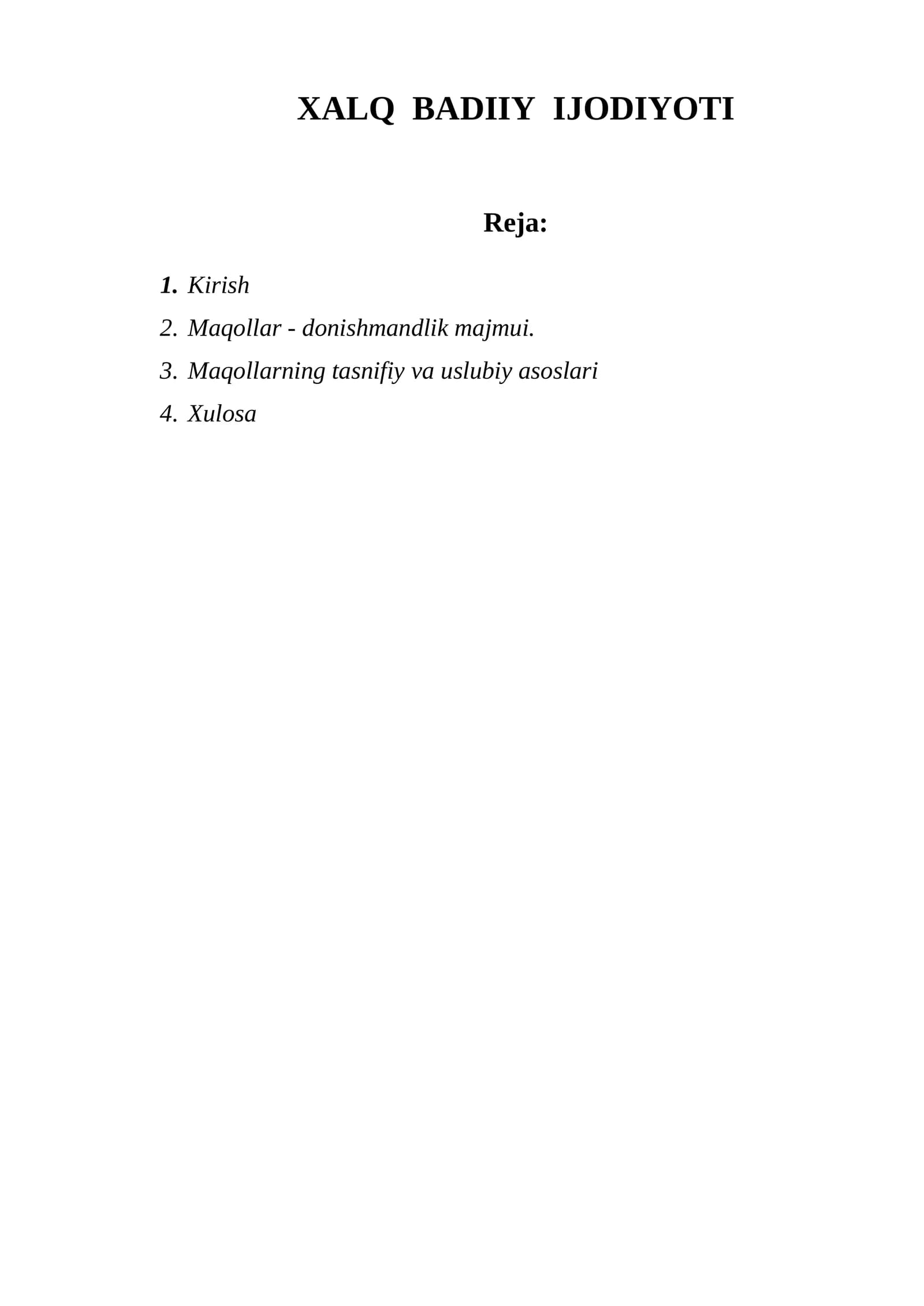 XALQ  BADIIY  IJODIYOTI