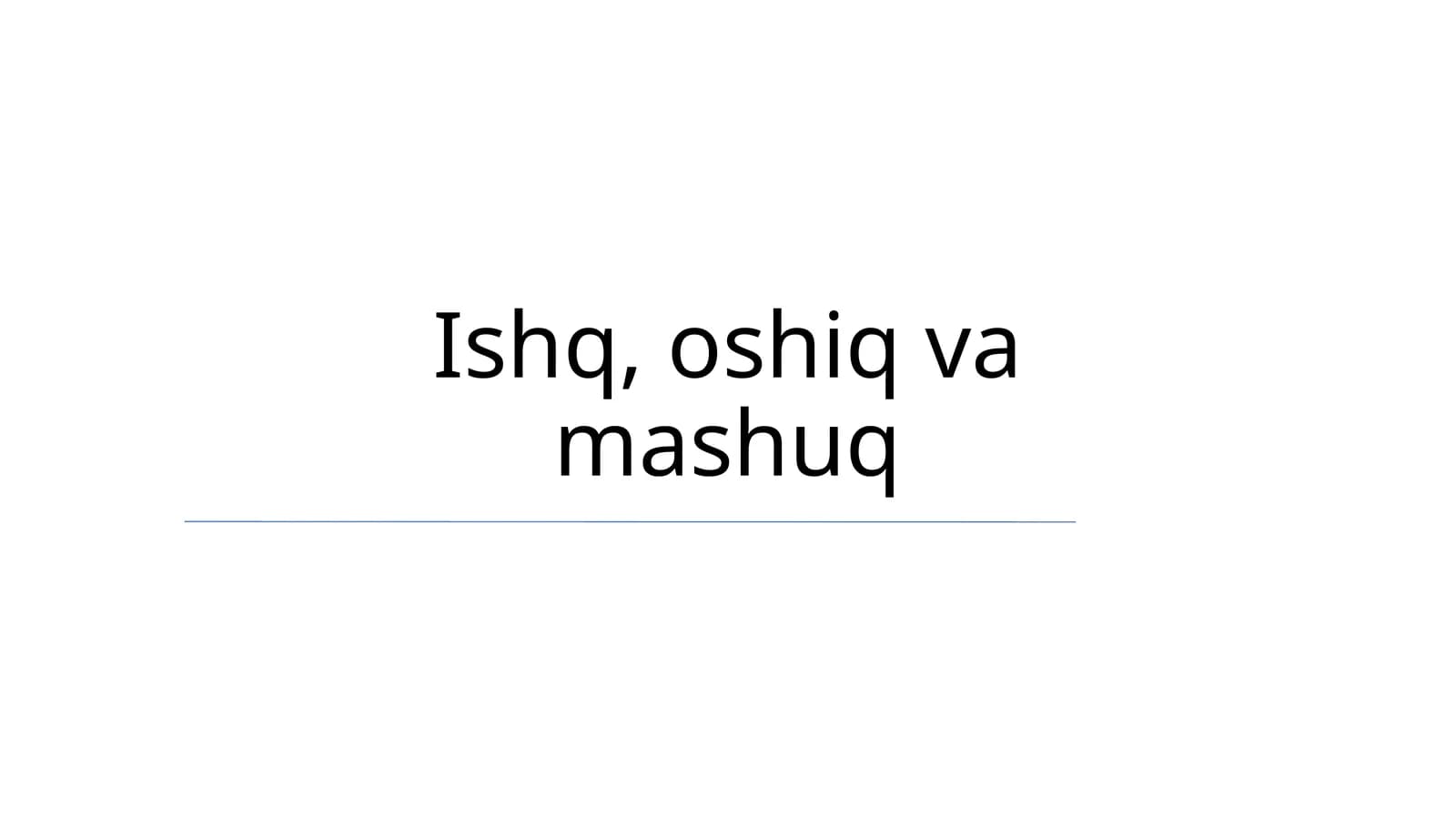 Ishq, oshiq va mashuq