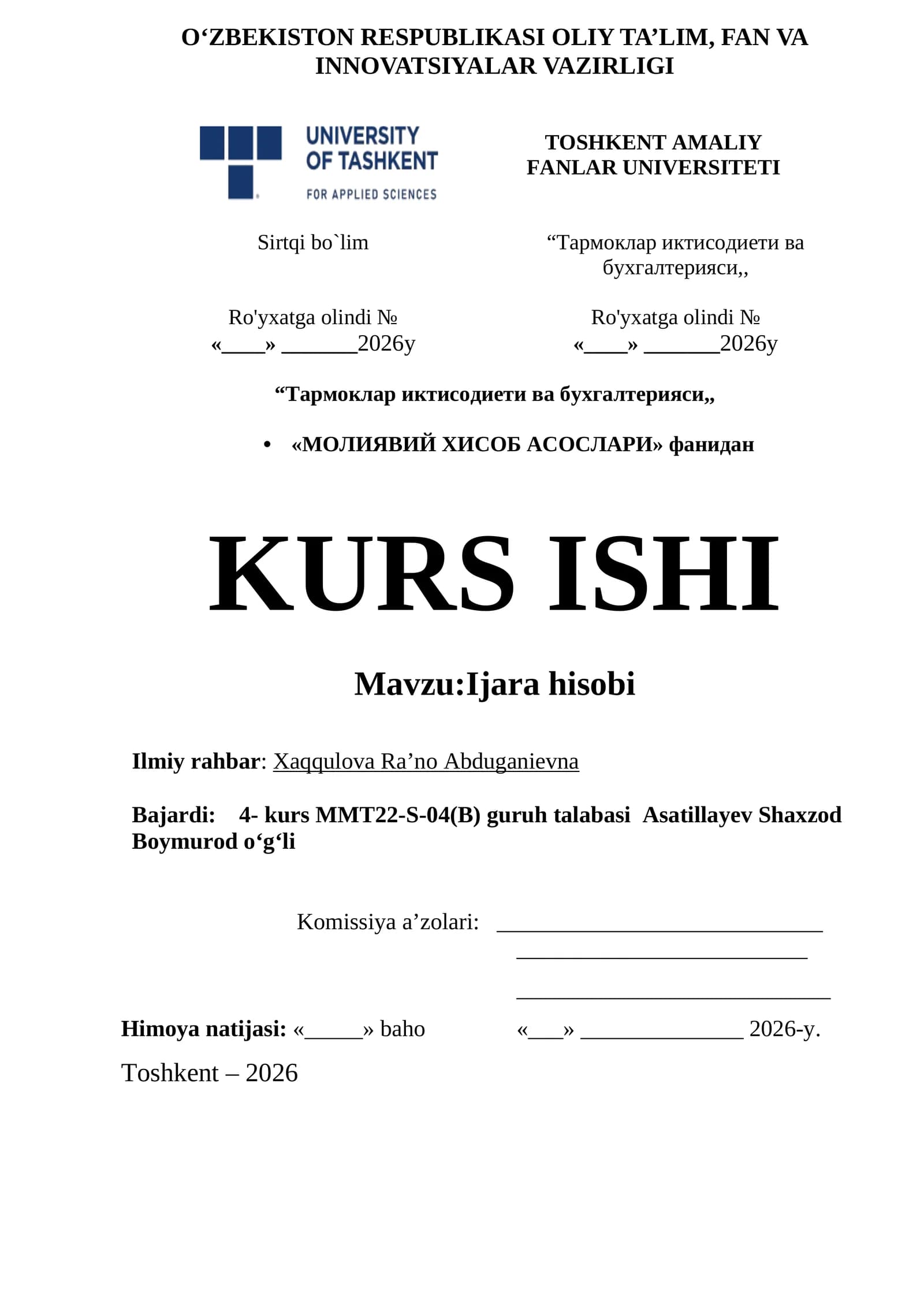 Ijara hisobi