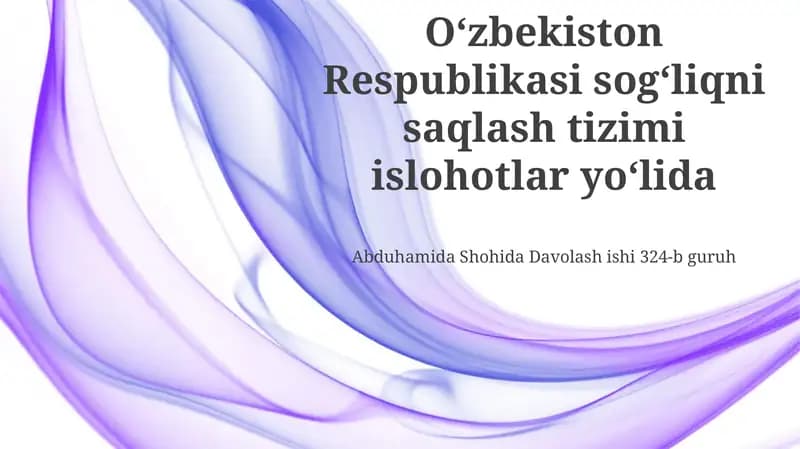 O'zbekiston sog'liqni saqlash tizimi