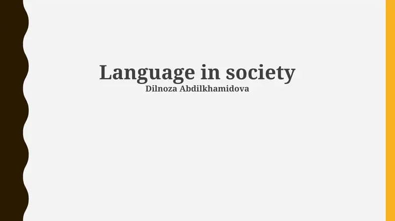 Language in society