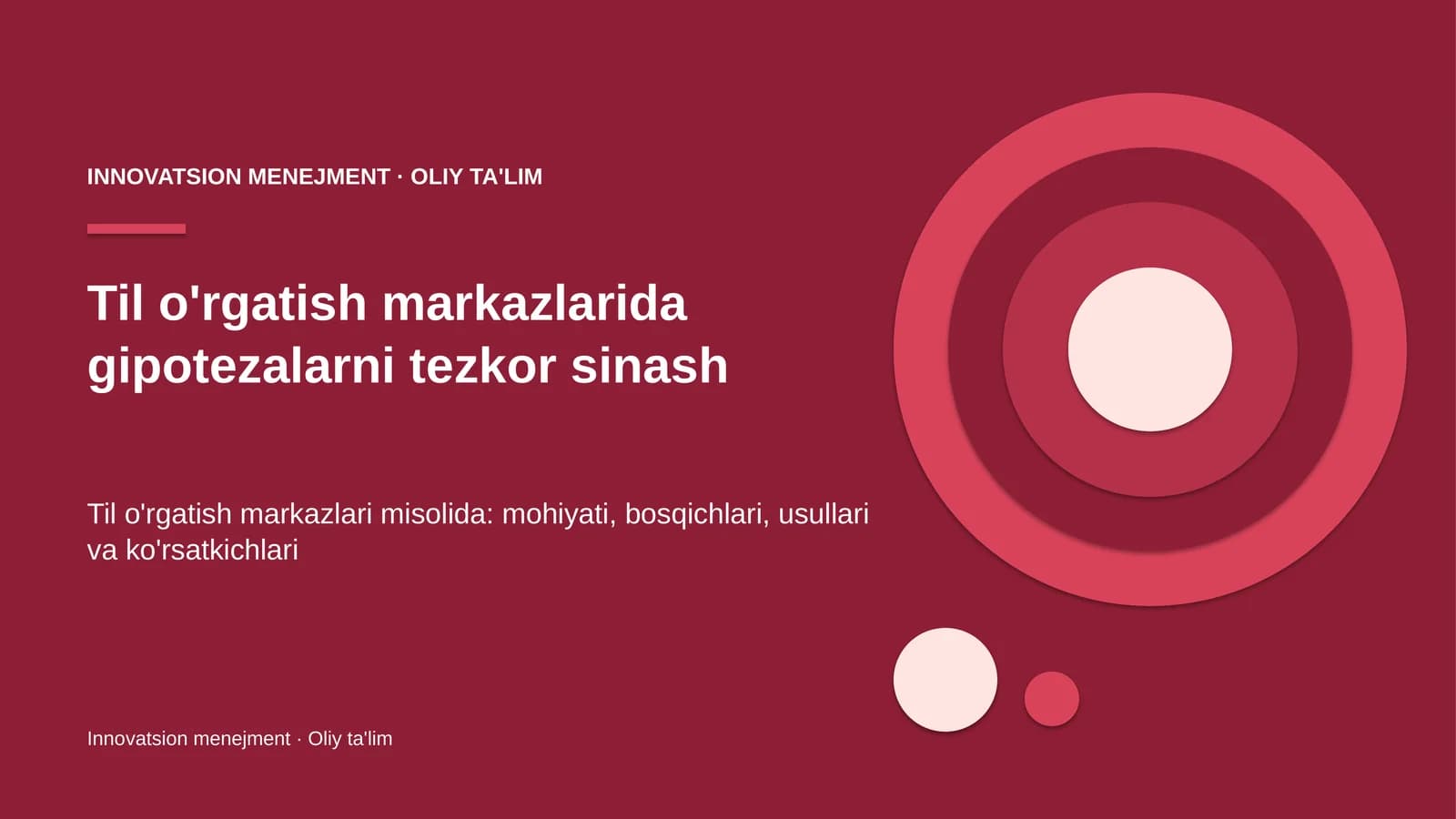 til o'rgatish markazlarida gipotezalarni tezkor sinash 7505