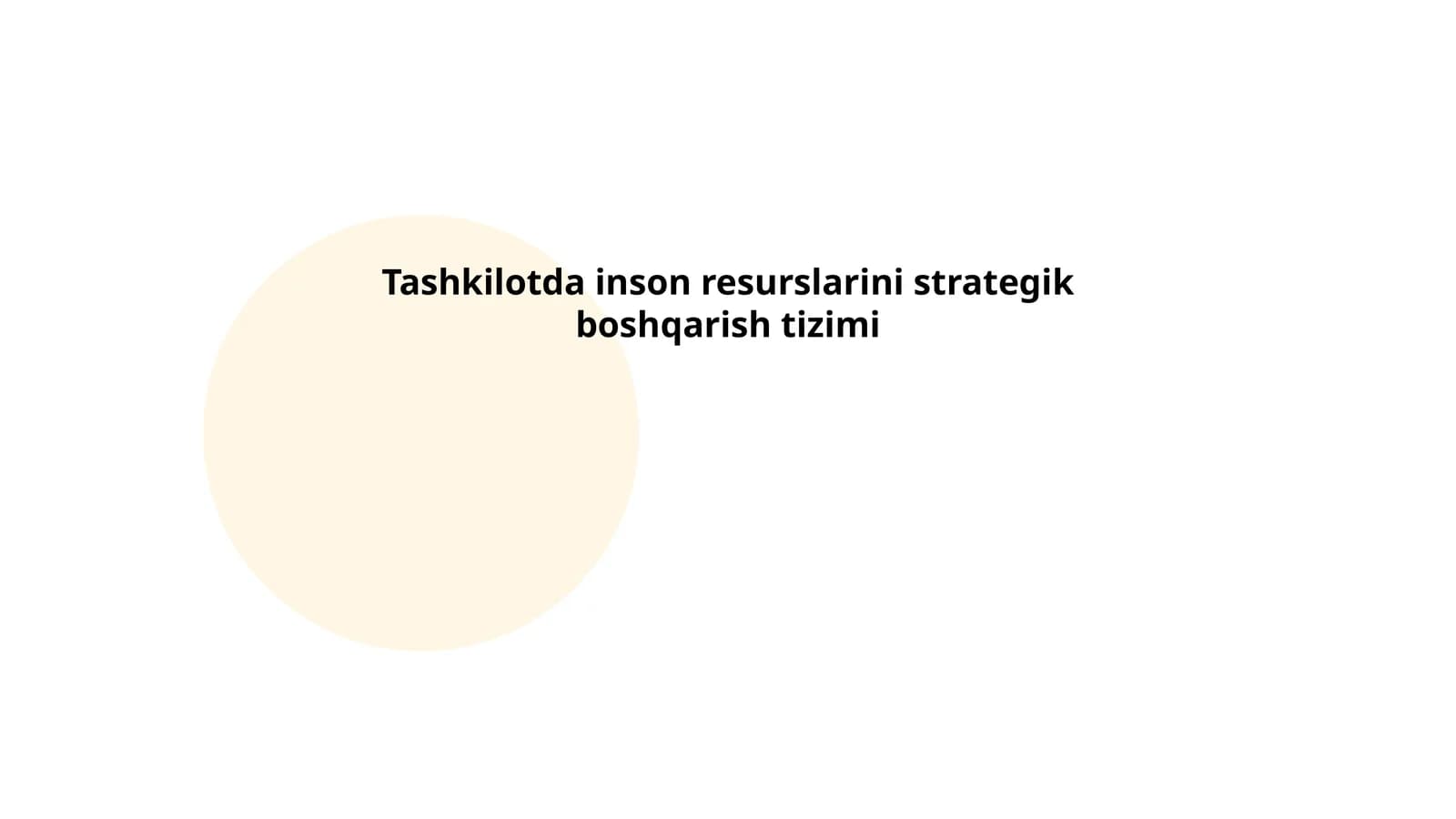 Inson resurslarini strategik boshqarish tizimi