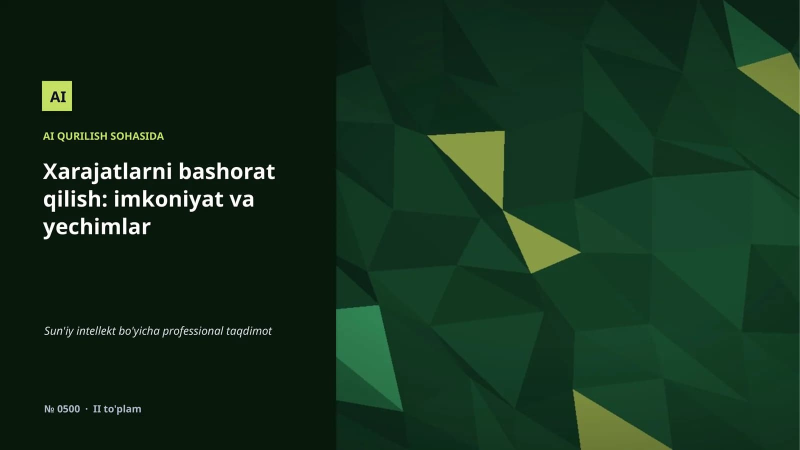 AI QURILISH SOHASIDA