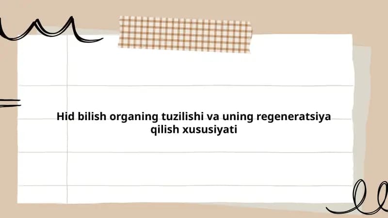 Hid bilish a'zolari tuzilishi