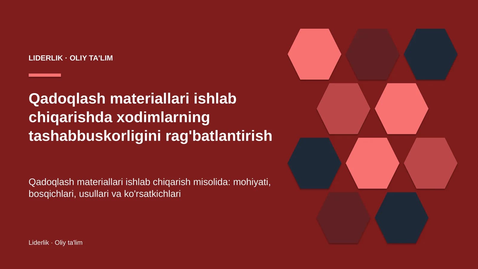 qadoqlash materiallari ishlab chiqarishda xodimlarning tashabbuskorligini rag'batlantirish 8476