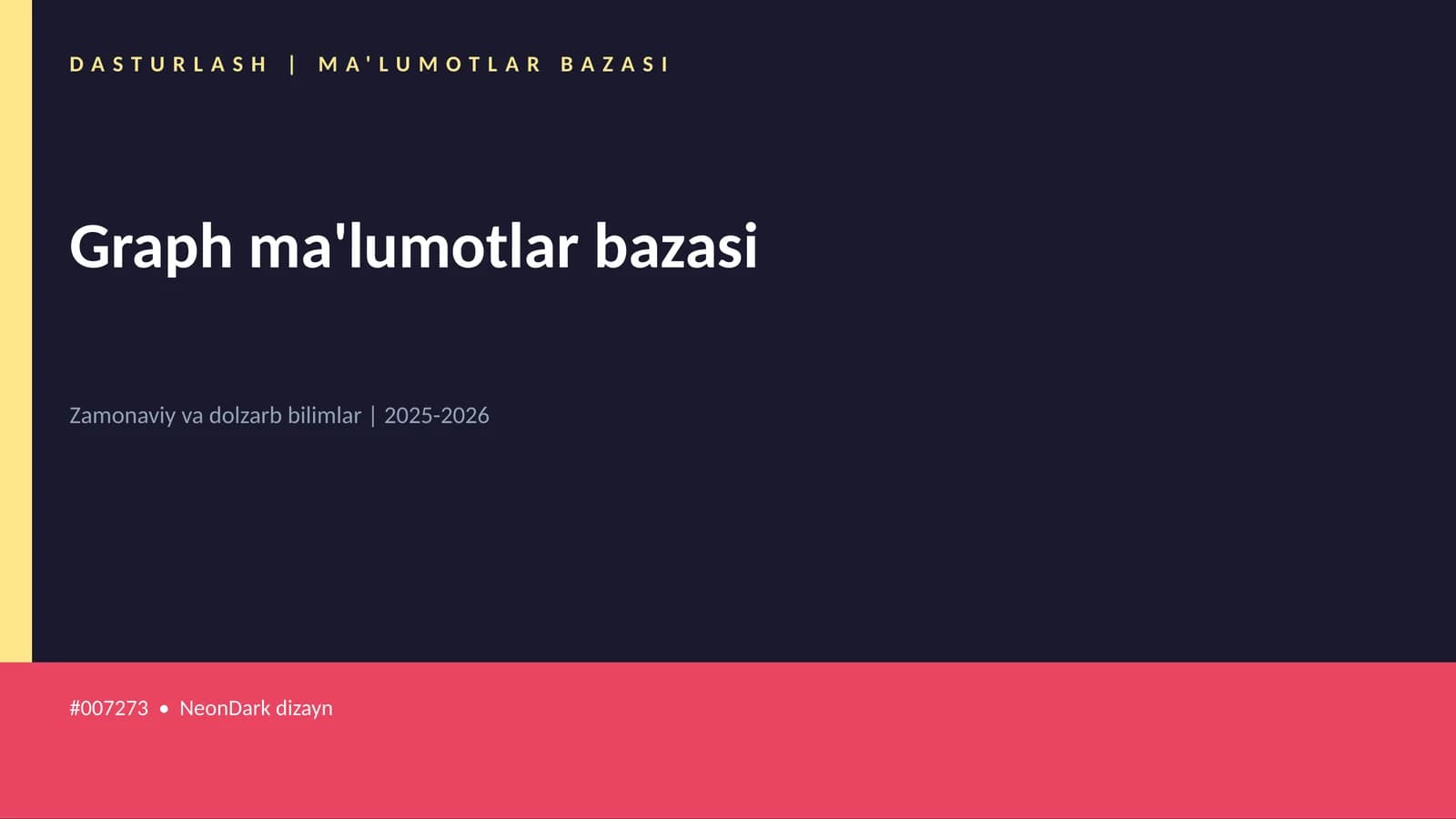 Graph ma'lumotlar bazasi