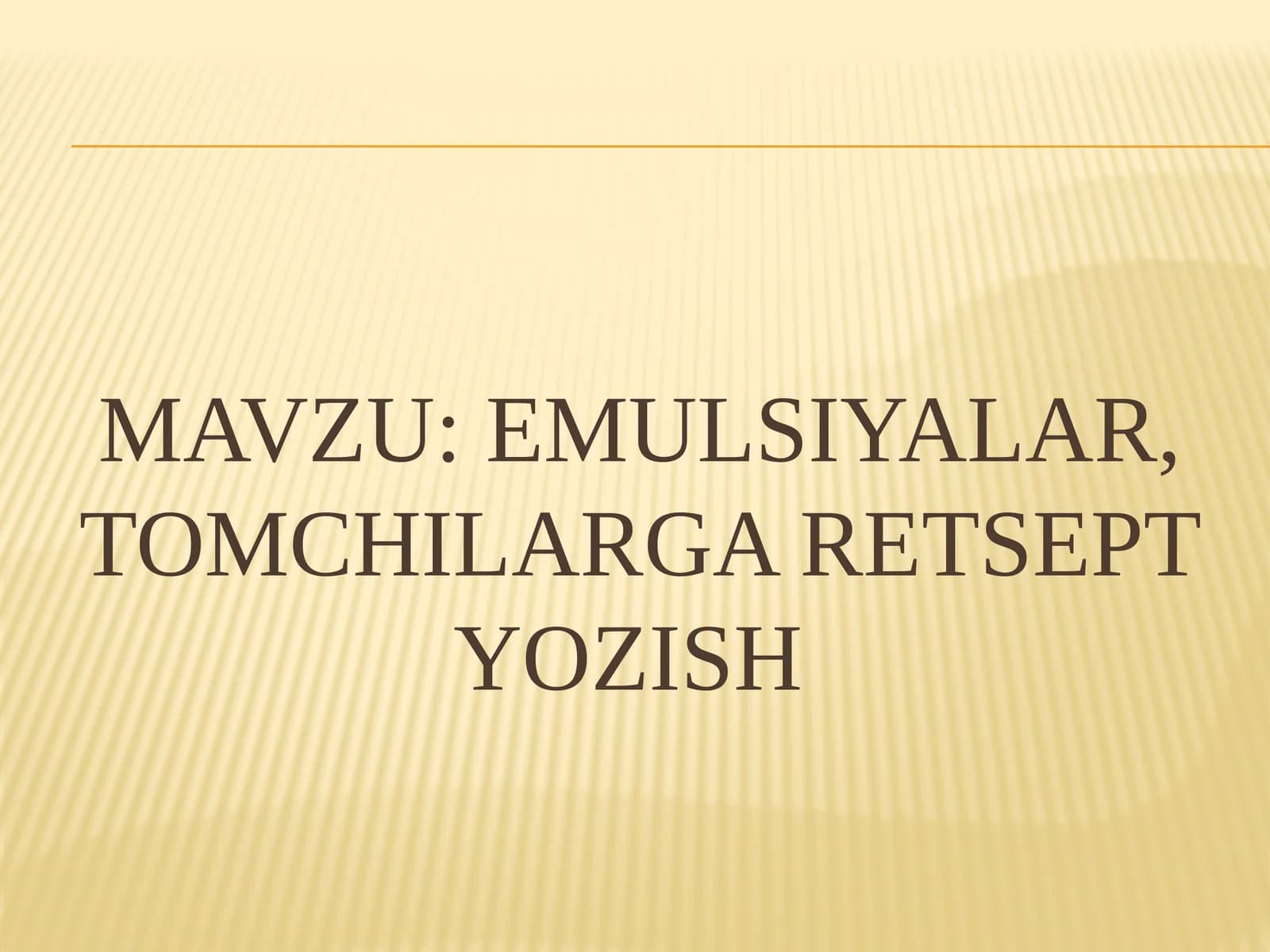 Emulsiyalar, tomchilarga retsept yozish