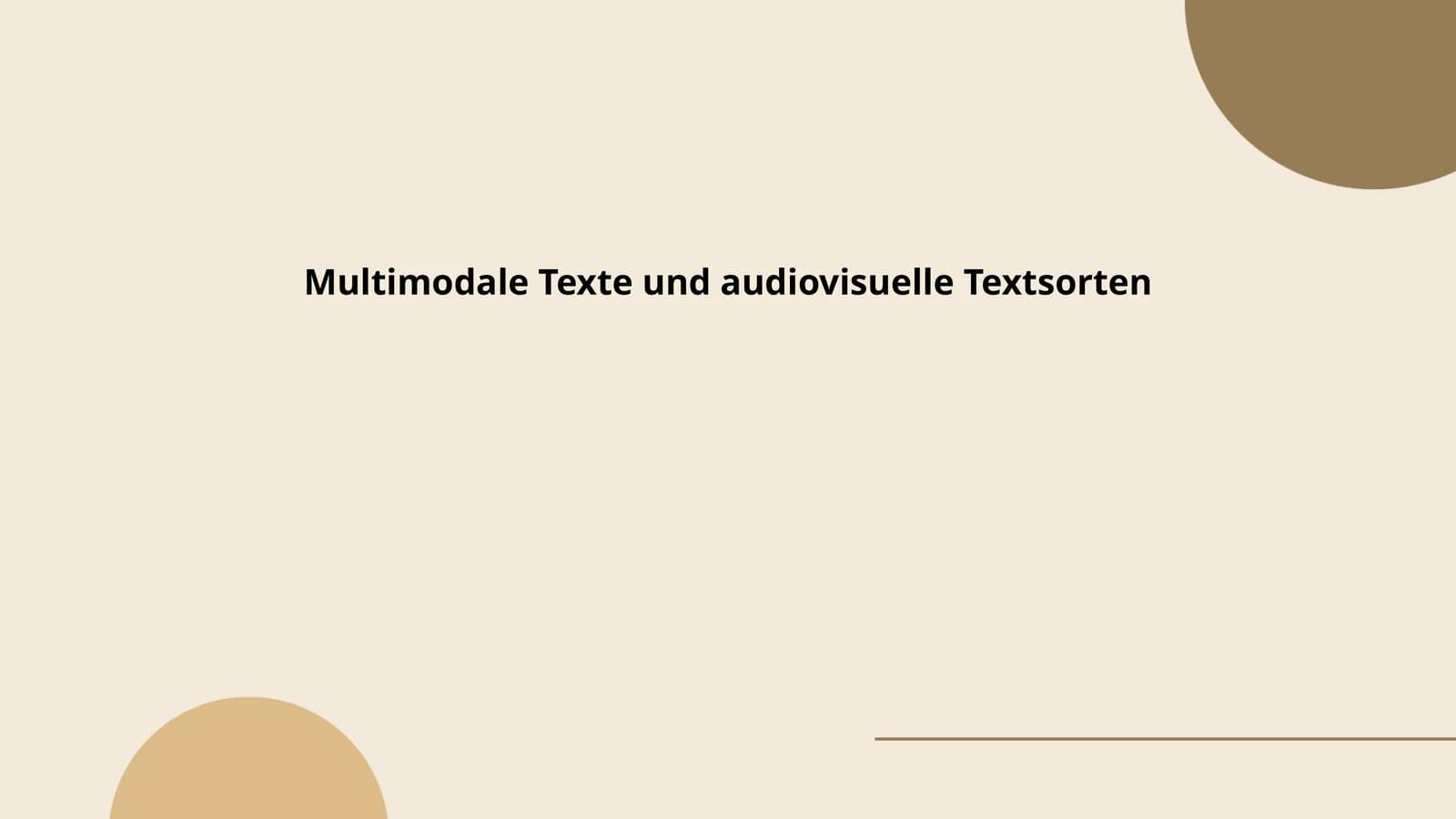 Multimodale Texte und audiovisuelle Textsorten