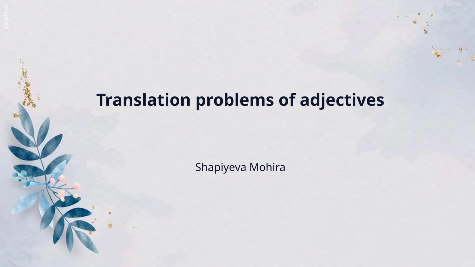 Translation problems of adjectives