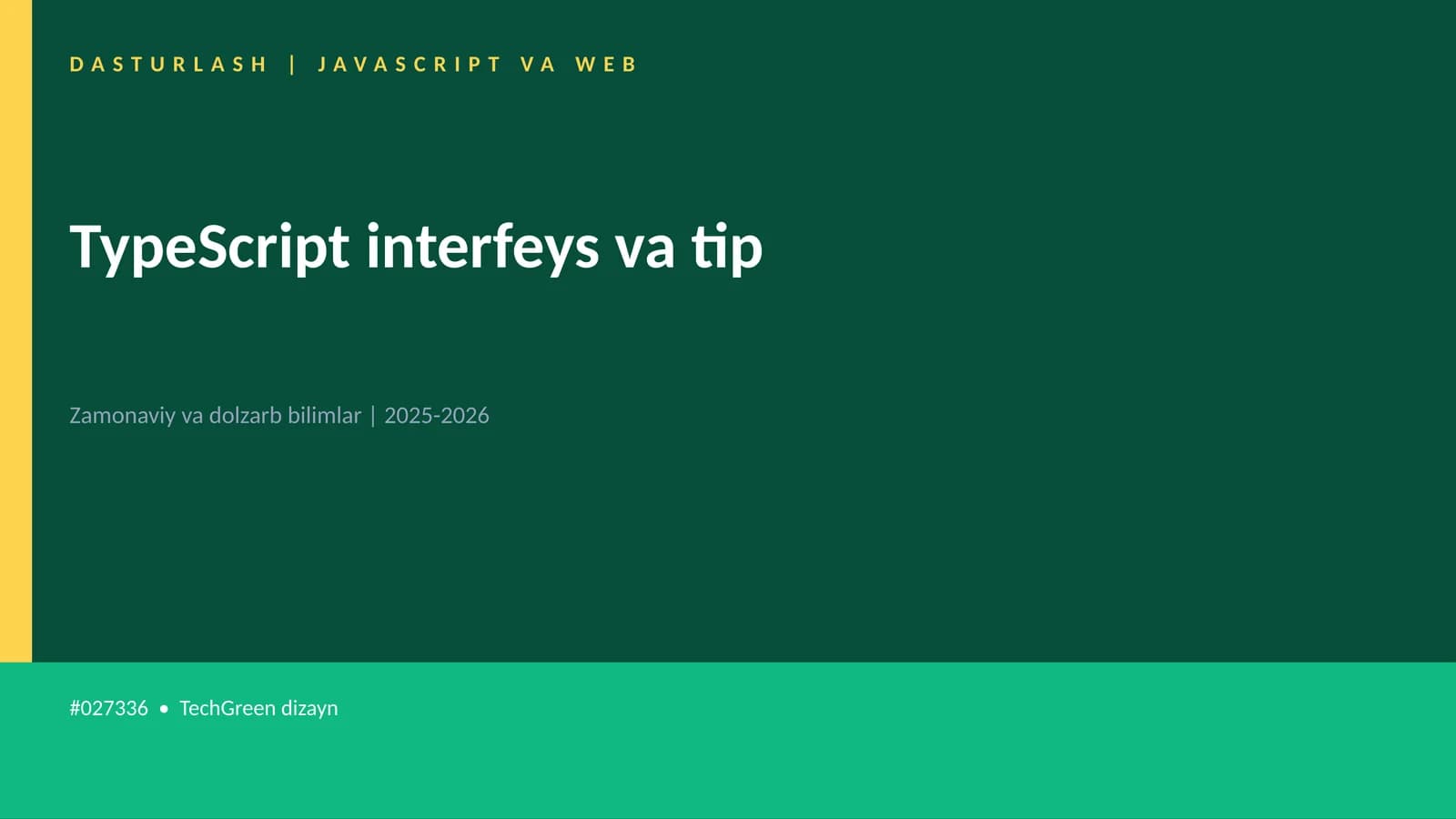 TypeScript interfeys va tip