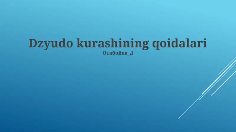 Dzyudo kurashining qoidalari