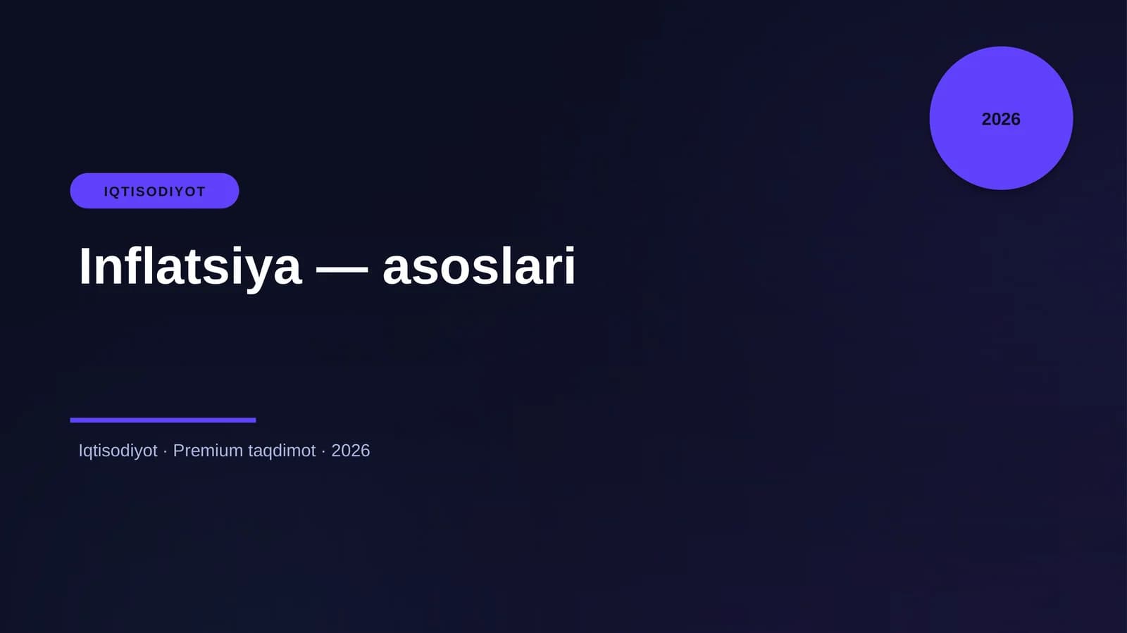 Inflatsiya — asoslari