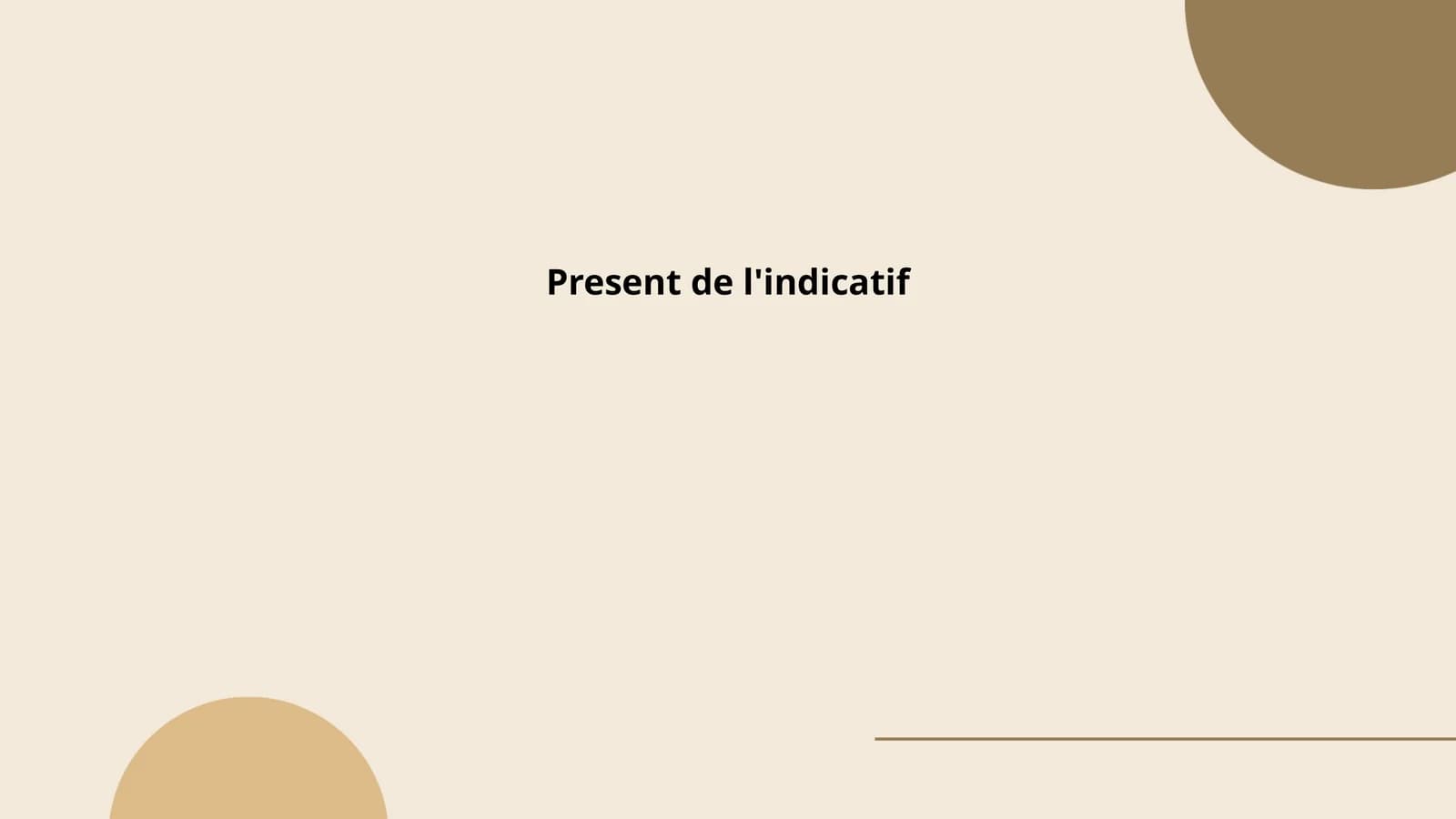 Present de l'indicatif