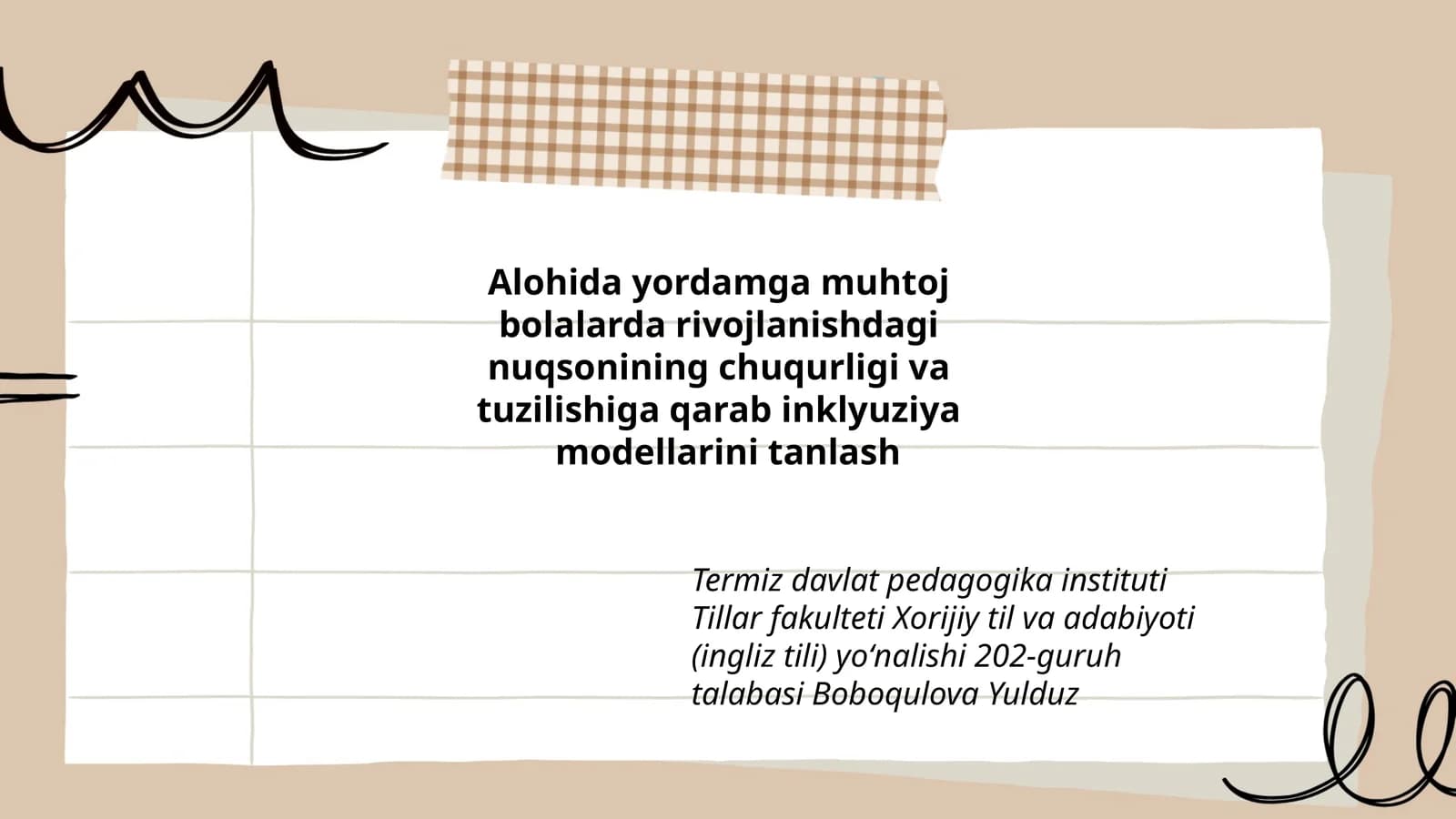 Inklyuziya modellarini tanlash